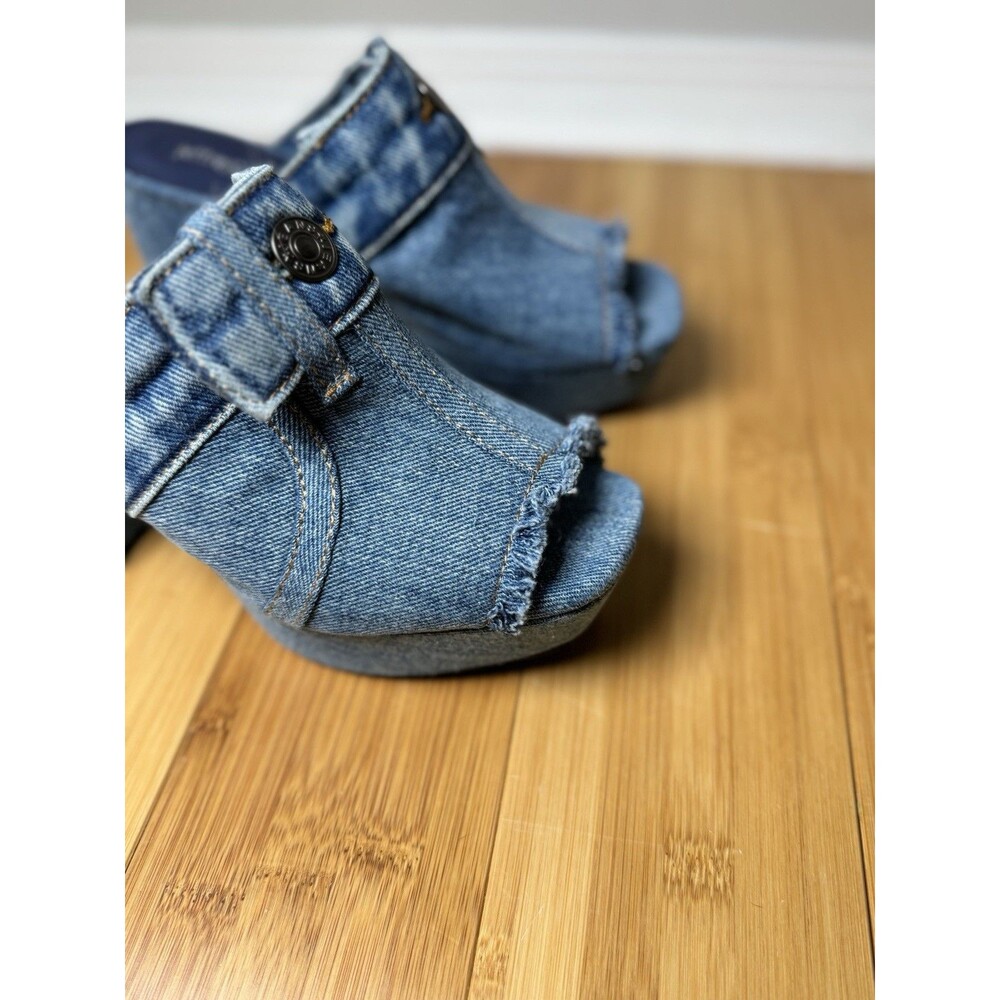 Jeffrey Campbell Women’s size 6.5 Jeanitic sandals denim platform mule - Picture 2 of 10